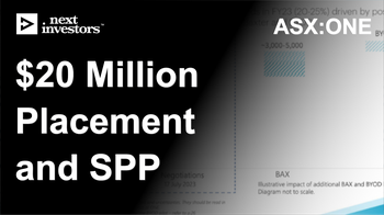 ONE: ~$20 million placement and SPP to advance products