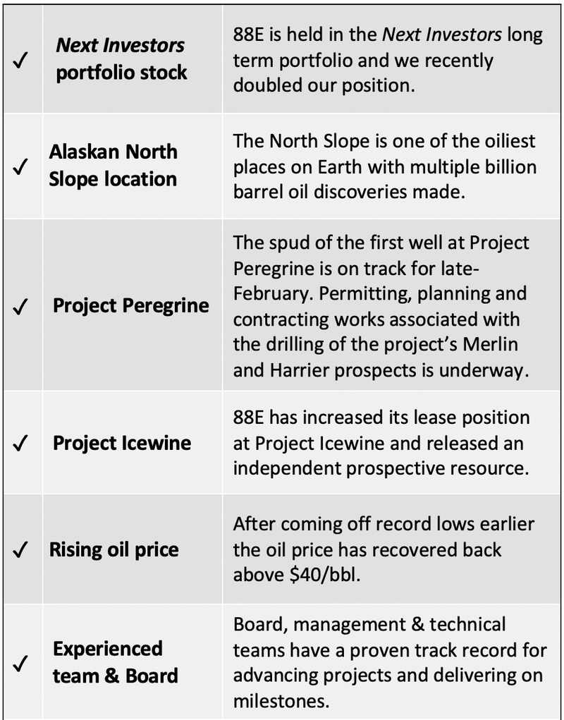 88E investment table