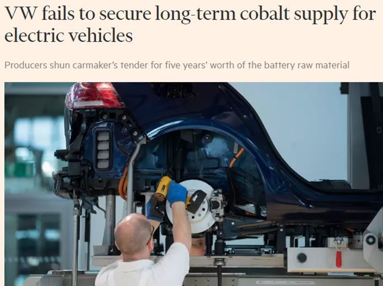 Volkswagen cobalt supply