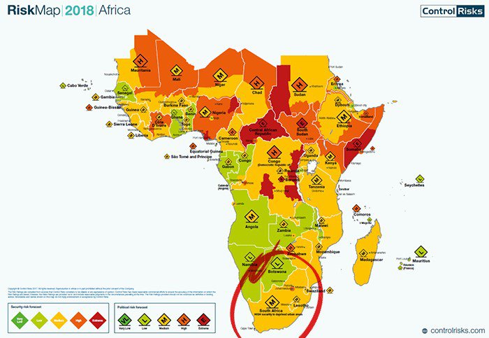 Africa risk regions assessment