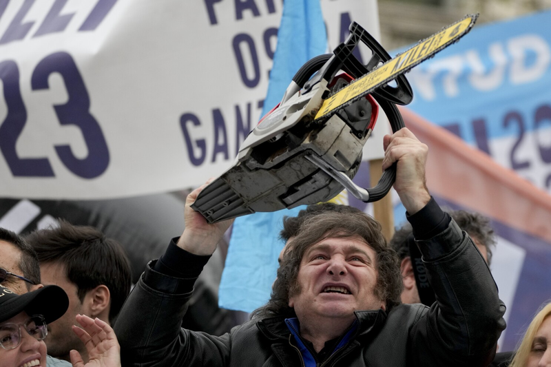 Argentina President Javier Milei Chainsaw