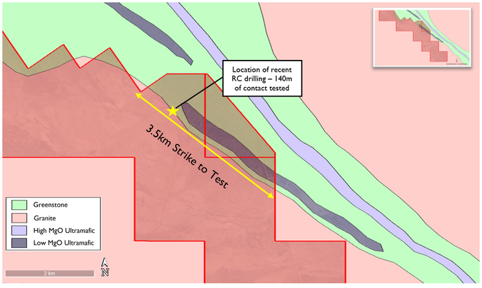 Kat Gap plan view showing strike length to be tested in follow up drilling