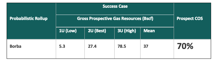 Gross Success Case Prospective Resources (ERCE).