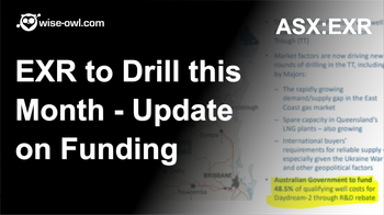 EXR to drill this month - update on funding