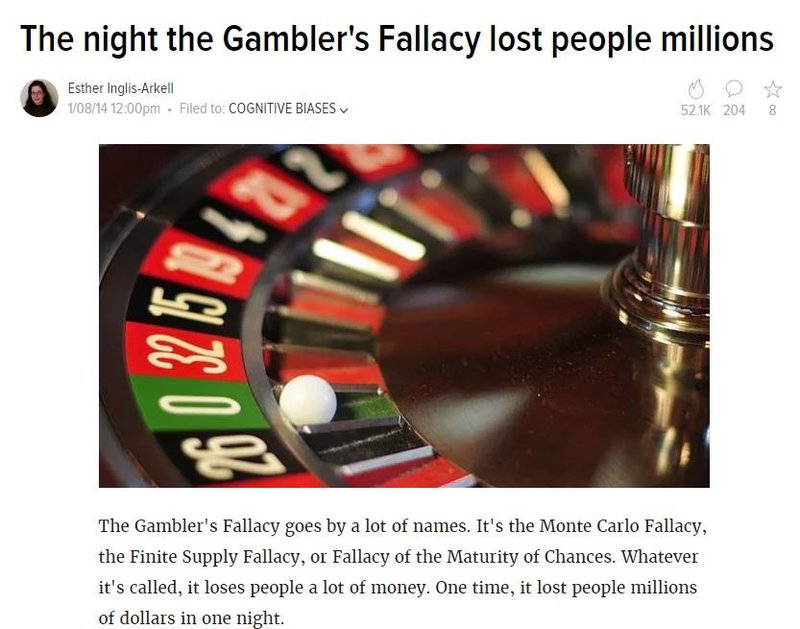 Gambler's fallacy theory