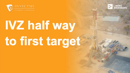 IVZ basin opening drill at 593m out of planned 3,500m - over half way to first target at 850m
