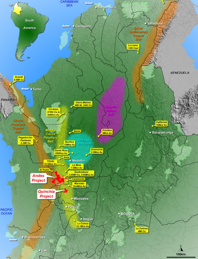 Los Cerros’ Quinchia & Andes Projects in Colombia