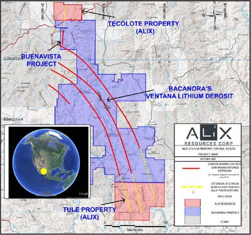 Location of the ALiX's projects in Senora, Mexico.