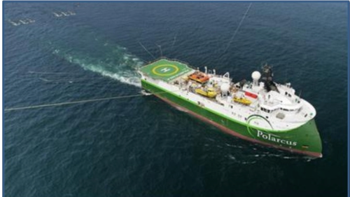 Polarcus Naila, which is undertaking the 3D Seismic Survey at Beehive.