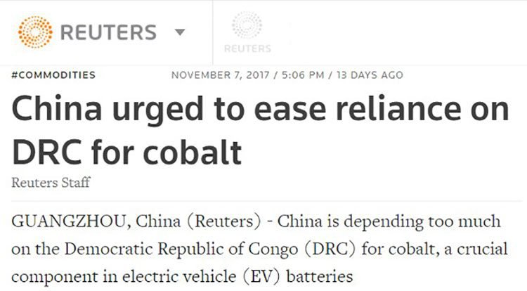 china cobalt reliance