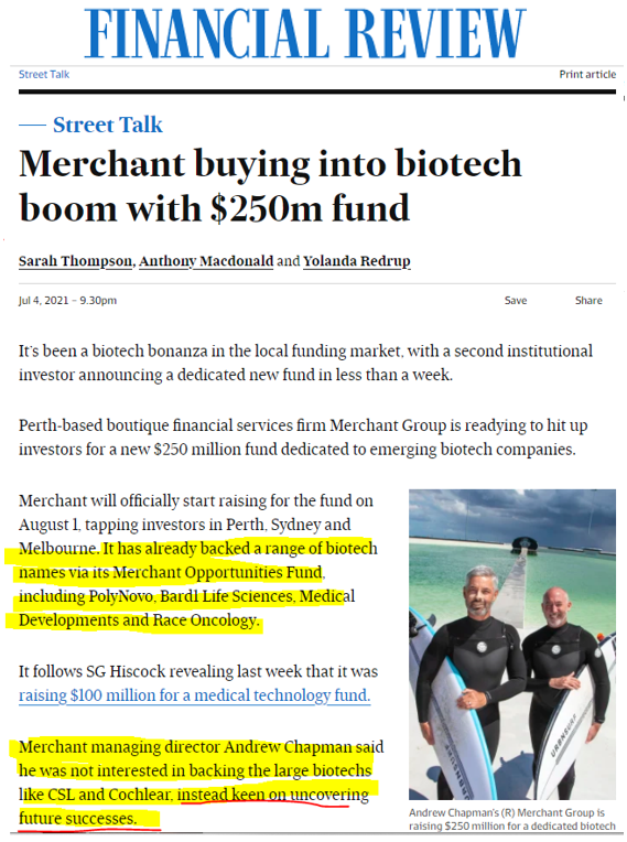 Merchant Group DXB article in the AFR 2