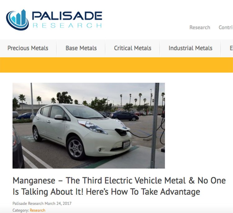Manganese electric car