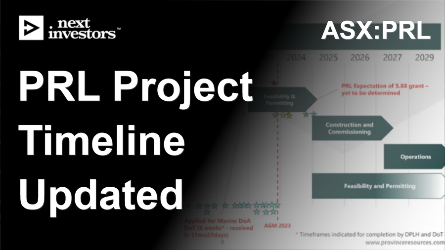 PRL Completes PFS, Updates Project Timelines