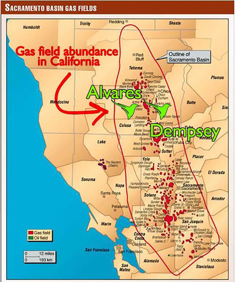 Sacramento basin gas fields