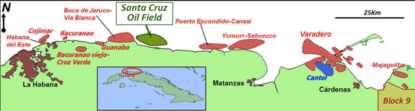 Santa Cruz location map showing adjacent fields.
