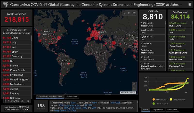 Click for interactive map from Johns Hopkins CSSE