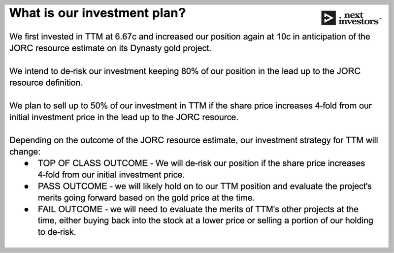 Investment plan for TTM
