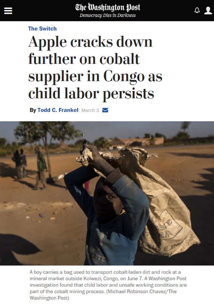 Apple cracks down on cobalt in Congo