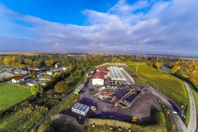 Insheim plant, showing harmony with local surroundings.