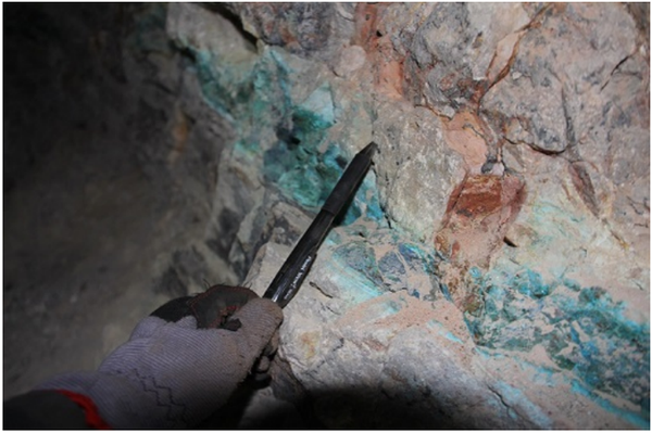 Copper Mineralisation at Highline.
