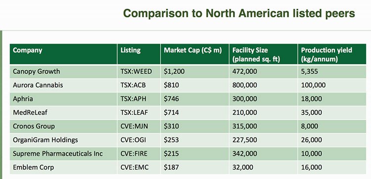 North American cannabis producers