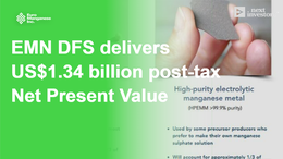 EMN DFS delivers US$1.34 billion post-tax Net Present Value
