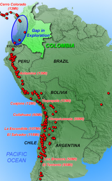 Gap in exploration in Colombia
