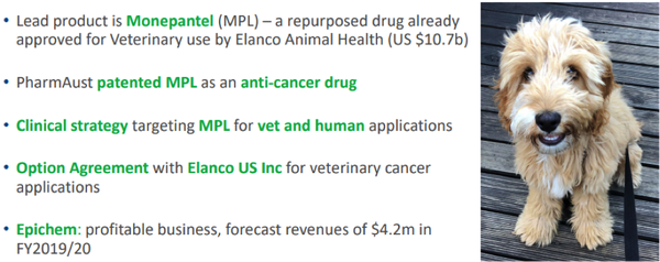 PharmAust Ltd (ASX:PAA) demonstrated that six of seven dogs with treatment-naïve B cell lymphoma achieved stable disease, or progression free survival, with reductions in tumour size following 14 consecutive days of gelatin encapsulated liquid Monepantel treatment.