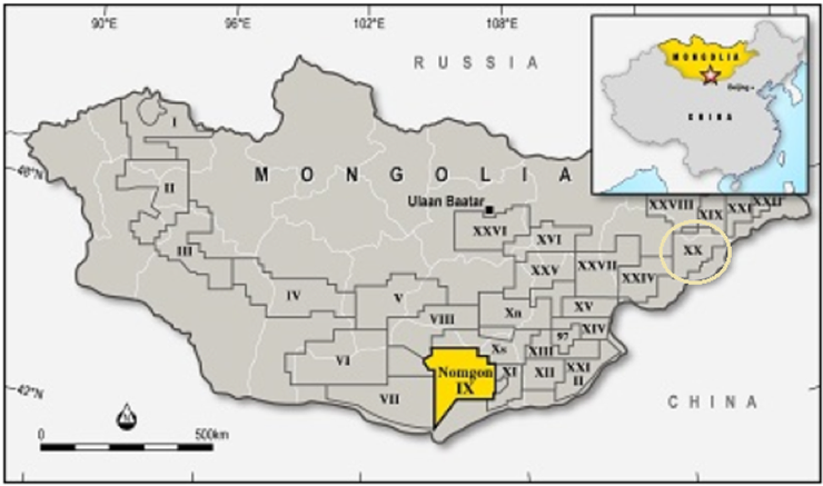 The Nomgon IX PSC located just north of the Mongolia/China border