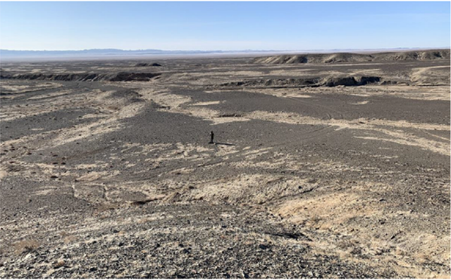 The Nomgon-1 well location – looking south towards China