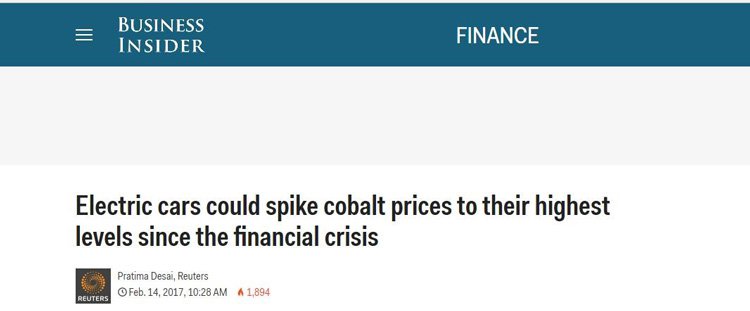 Rising cobalt price