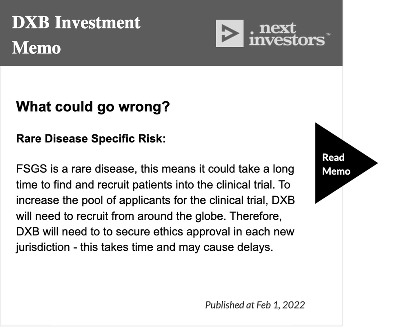 ASX DXB Dimerix What could go wrong?