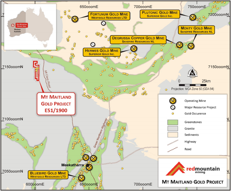 Mt Maitland Gold Project map