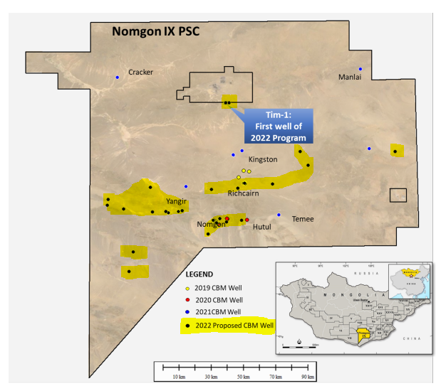 Locations of EXR planned drill holes