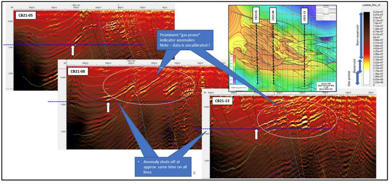 Mukuyu Prospect (formerly Muzarabani) Lambda Rho seismic inversion display at Horizon 200 Level