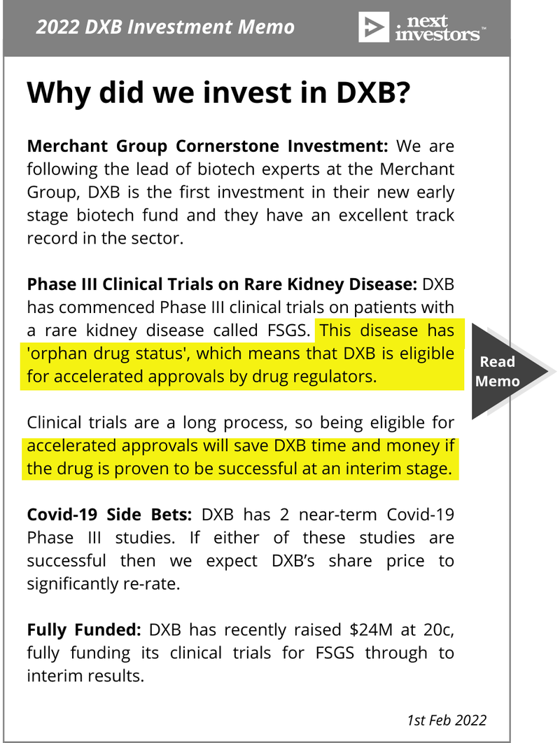 Why did we invest in ASX:DXB ?