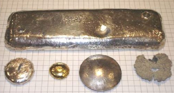 Metal recovered from 16.2 tonne bulk sample