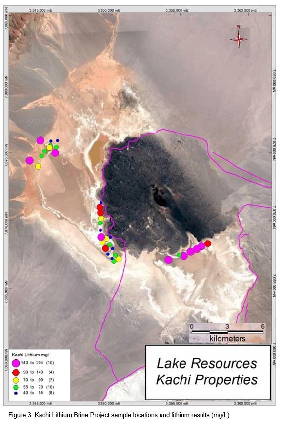 Sample area locations at the Kachi site