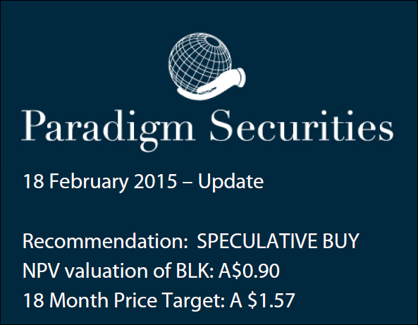 Paradigm Securities price target on Blackham Resources (ASX:BLK)