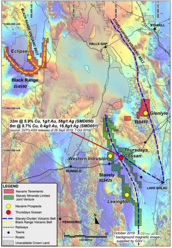 Navarre’s Western Victoria Copper Project (WVCP) captures multiple, largely untested targets.