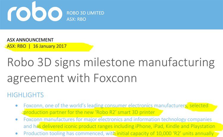 Agreement with Foxconn